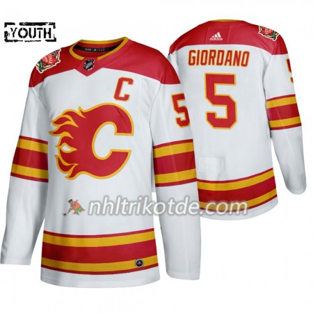 Calgary Flames Trikot Mark Giordano 5 Adidas 2019 Heritage Classic Weiß Authentic - Kinder